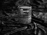OLPHACTORY CANDLES. The Ellington from The Quartet Discovery Collection. Four 4oz. Matte Black Tins in the Tribal print design tube. Front view.