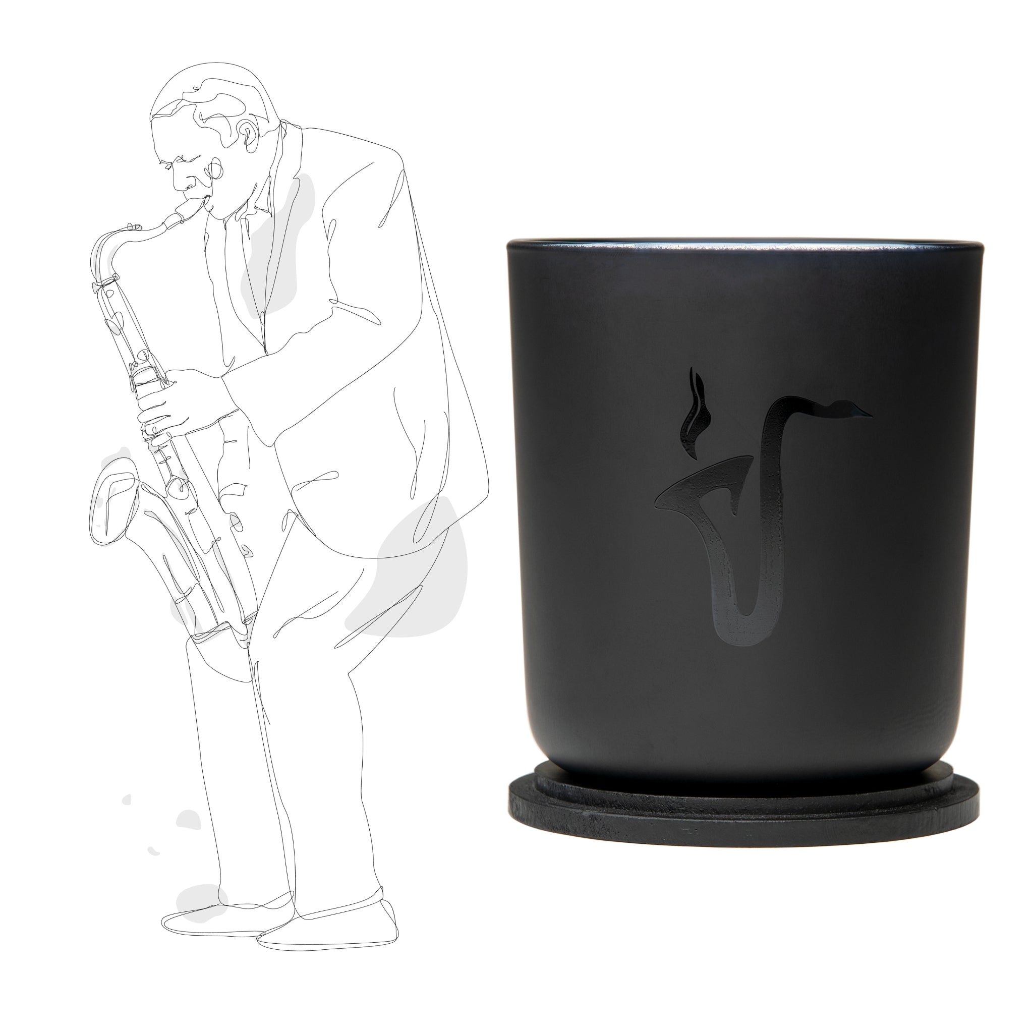 OLPHACTORY CANDLES, Classic Black 14oz., Matte Black Glass Candle, front view